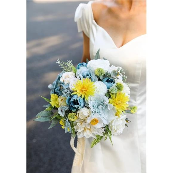 35pcs Flora Artificial Flowers Combo Peony Silk Roses Mix Fake Flowers DIY - Picture 6 of 6